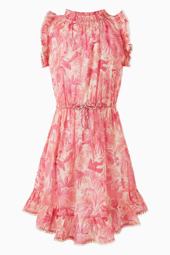 

Ginger Floral-print Flip Dress in Cotton, Pink