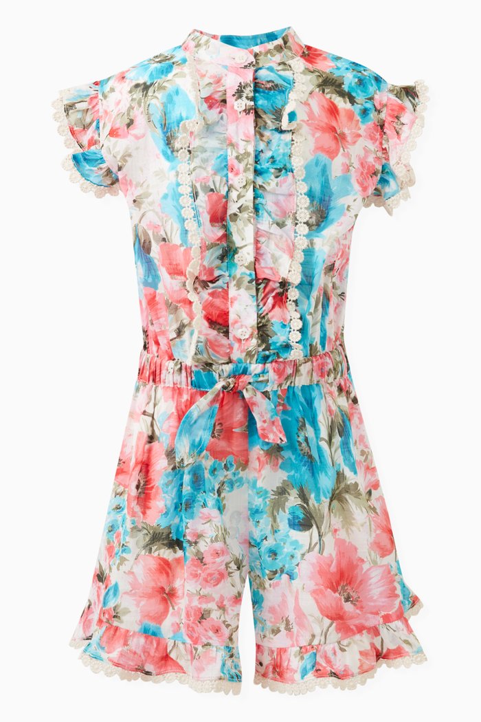 

Halycon Playsuit in Cotton, Multicolour