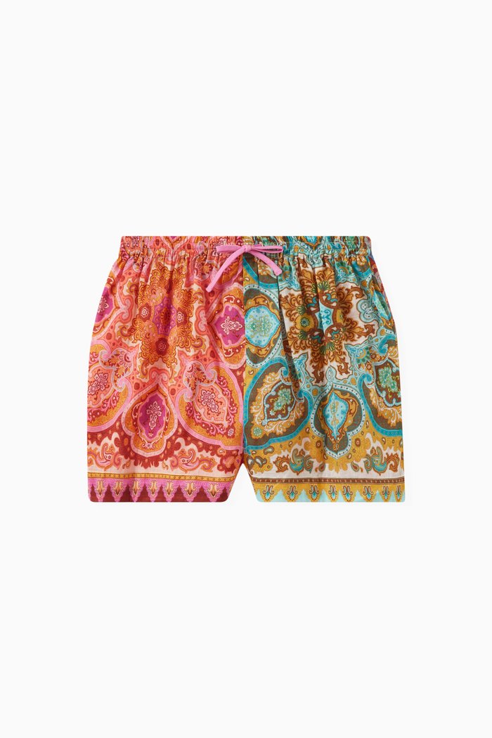

Halcyon Paisley Shorts in Cotton, Multicolour