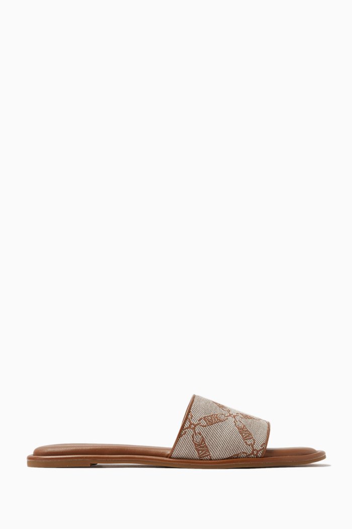 

Hayworth Slide Sandal in Empire Logo Jacquard, Neutral