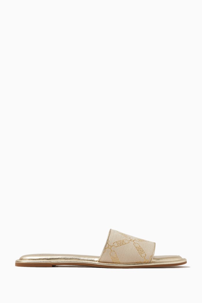 

Hayworth Slide Sandals in Empire Logo Jacquard, Neutral