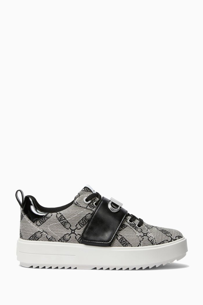 

Emmett Lace Strap Low-top Sneakers in Jacquard, Neutral