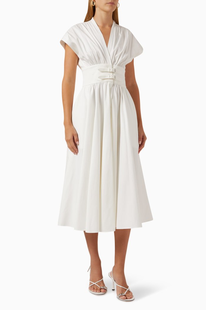 

Jaden Midi Dress in Cotton Blend, White