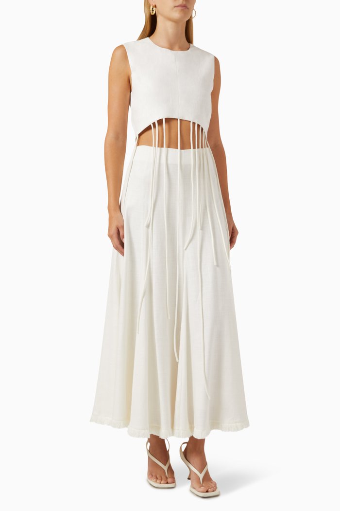 

Talia Top in Linen, White