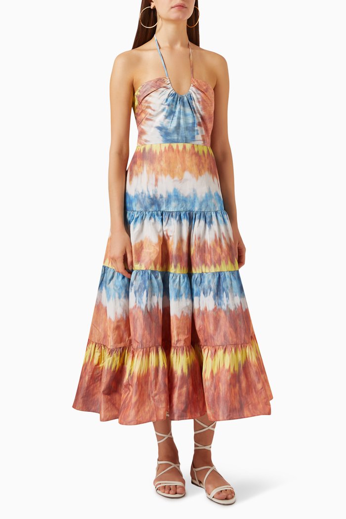 

Roberta Tiered Midi Dress, Multicolour