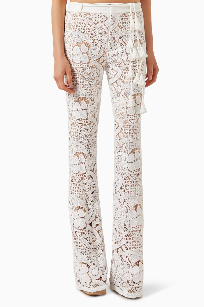 

Zuzzana Eyelet Pants, White