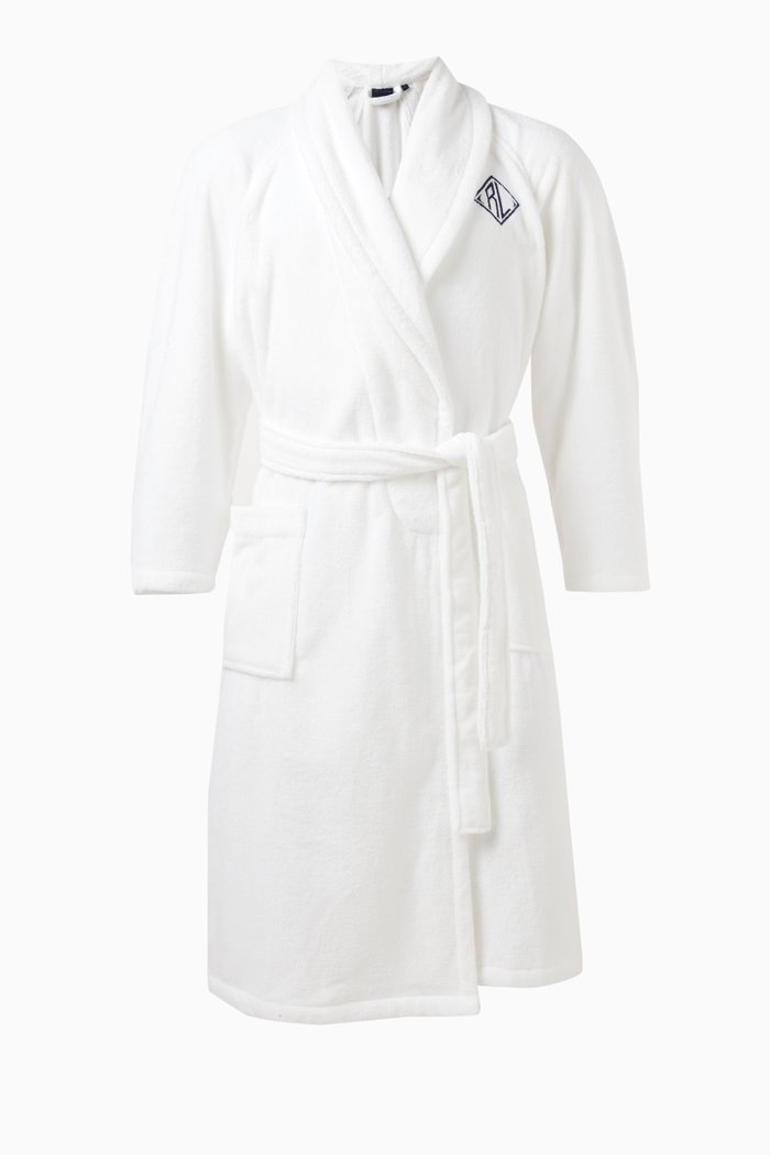 

Langdon Bath Robe in Terry Cotton, White