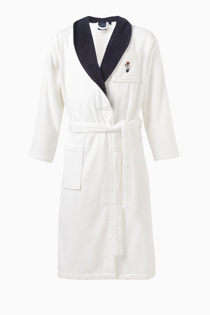 

Cole Bath Robe in Terry Cotton, White
