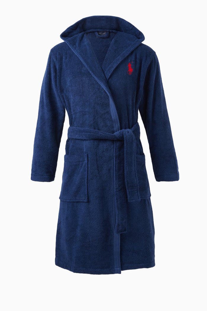 

Player Bath Robe in Cotton Terry, Blue