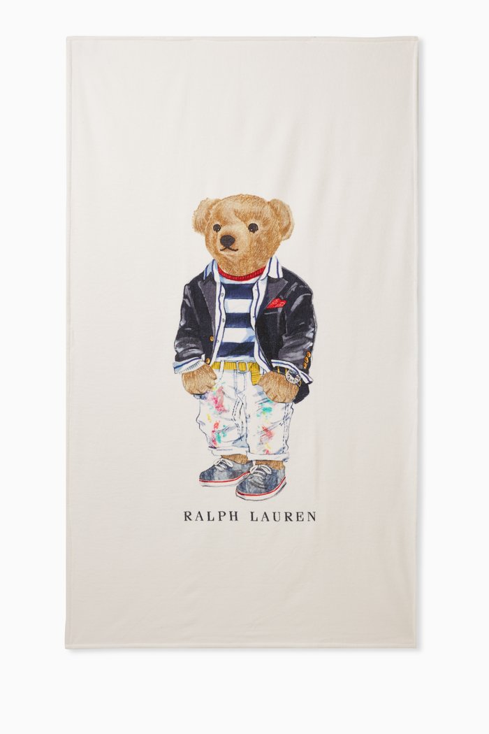 

Bear Logo Beach Towel in Cotton Terry, Multicolour