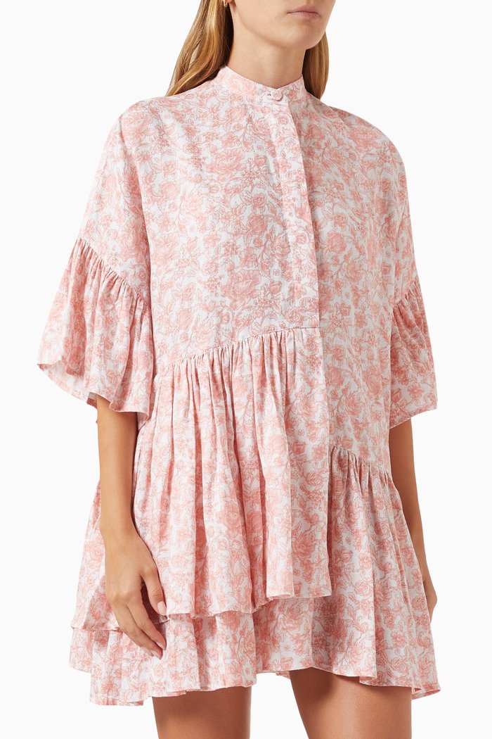 

Tilda Mini Dress in Linen, Pink
