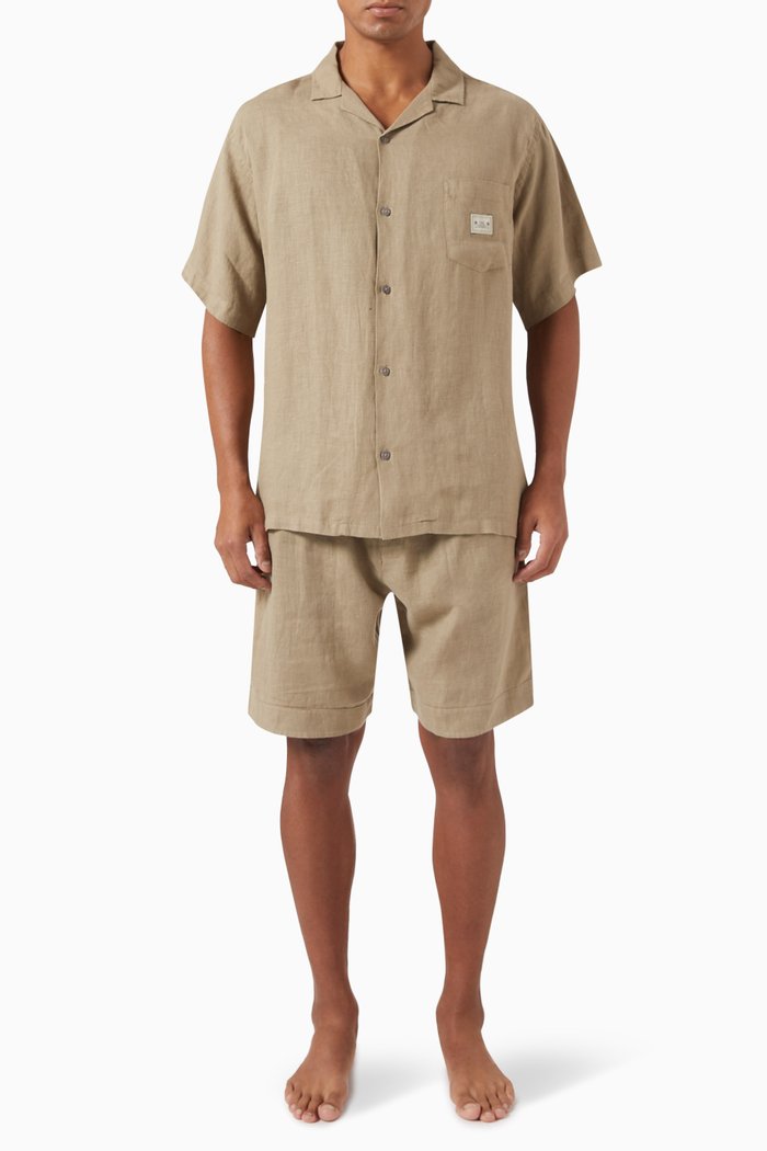 

Cuban Pyjama Set in Linen, Green