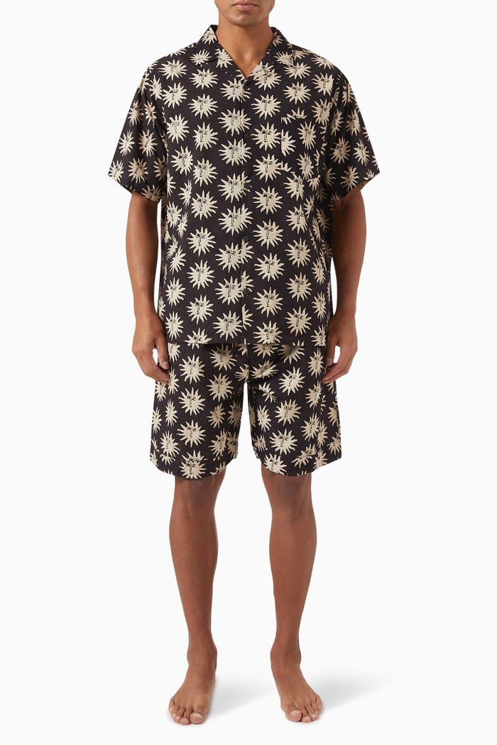 

x Ōshadi Helios Cuban Pyjama Set in Organic Cotton, Black