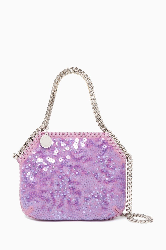 

Mini Falabella Shoulder Bag in Sequins, Purple