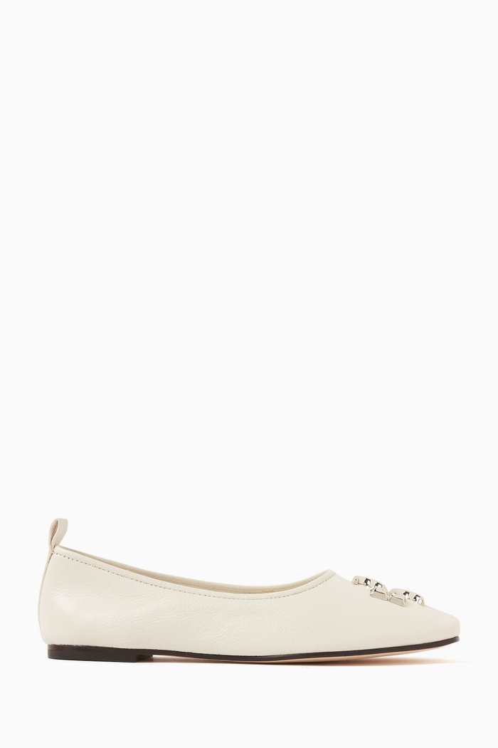 

Eleanor Ballet Shoes in Grained Leather, White