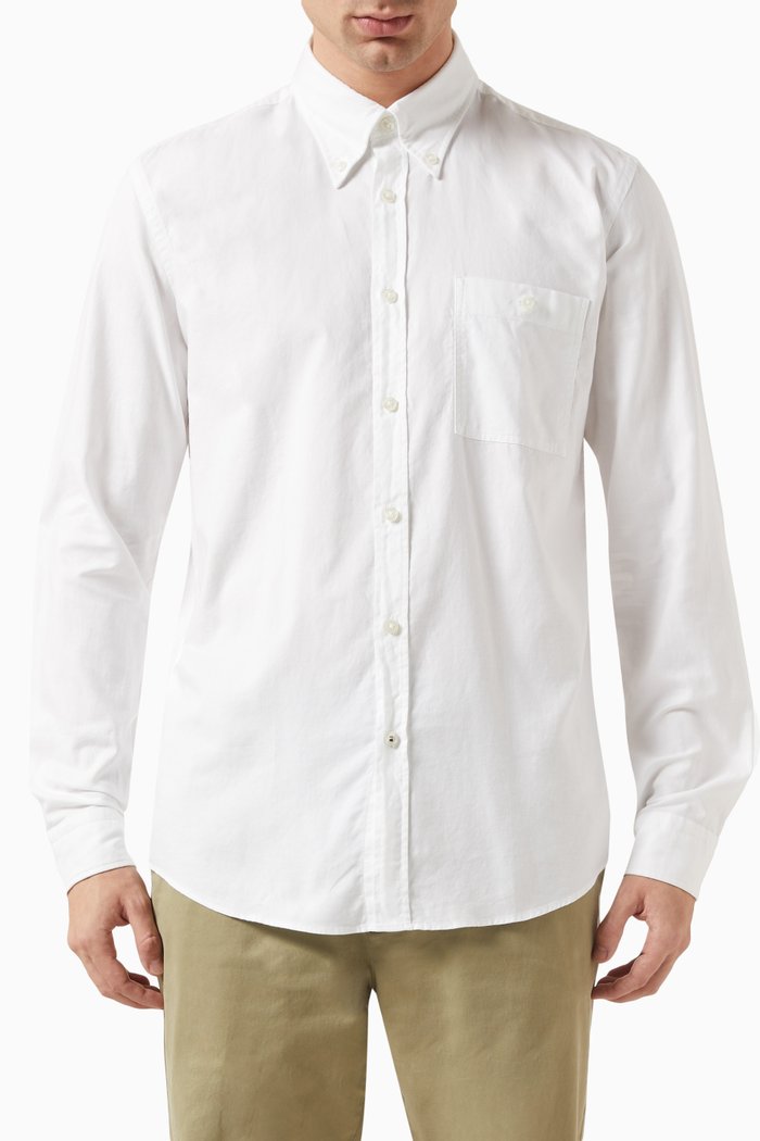 

Button-down Oxford Shirt in Cotton, White