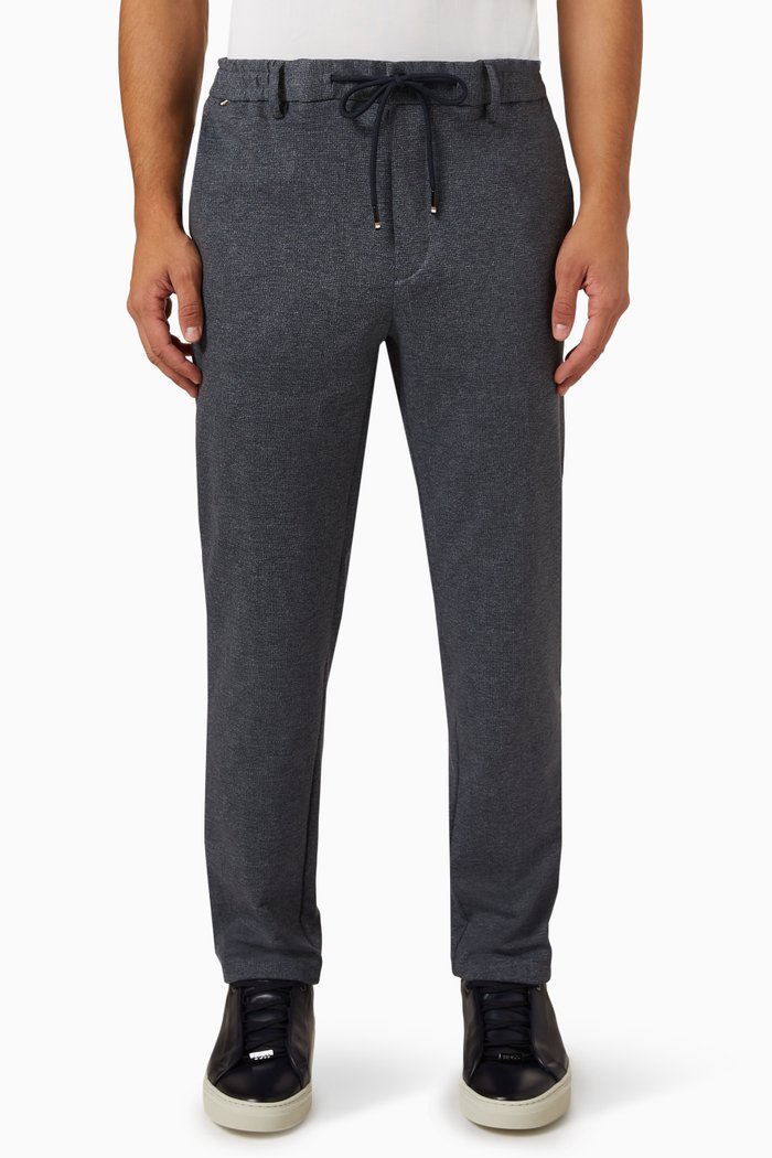 

Regular Fit Pants in Cotton Jersey, Blue