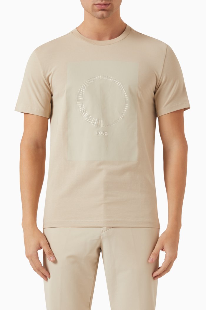 

Graphic Logo T-shirt in Stretch Cotton, Neutral