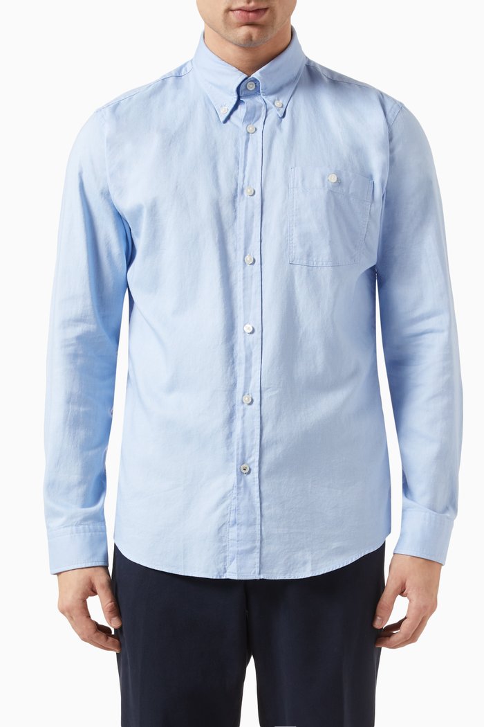 

Button-down Oxford Shirt in Cotton, Blue