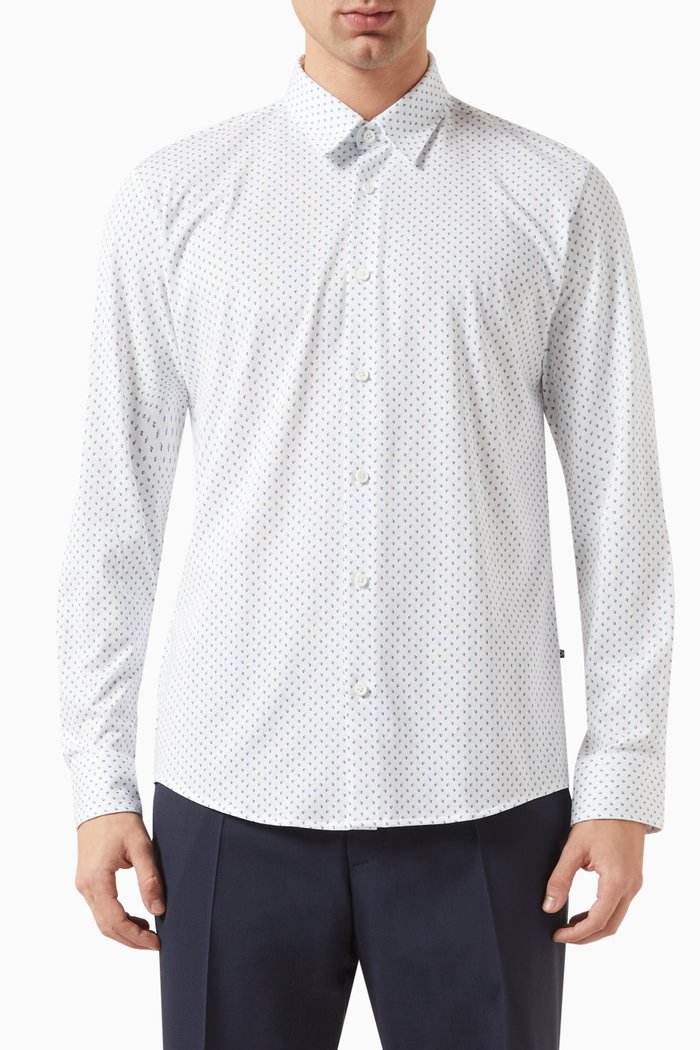 

Kent Collar Shirt in Cotton Blend, White