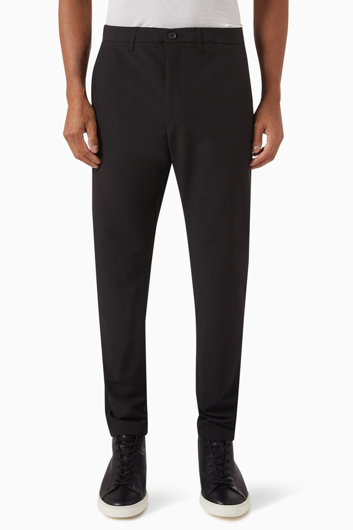 Slim-fit Chinos in Water-repellant Stretch Fabric, Black