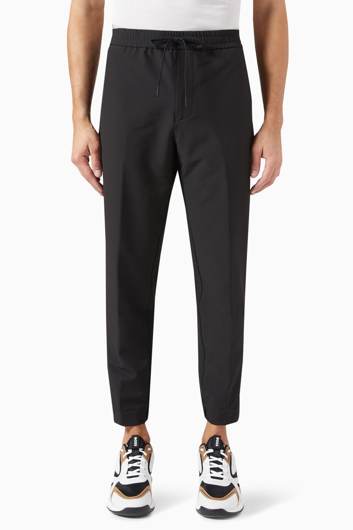 

Tapered Pants in Water-repellent Fabric, Black