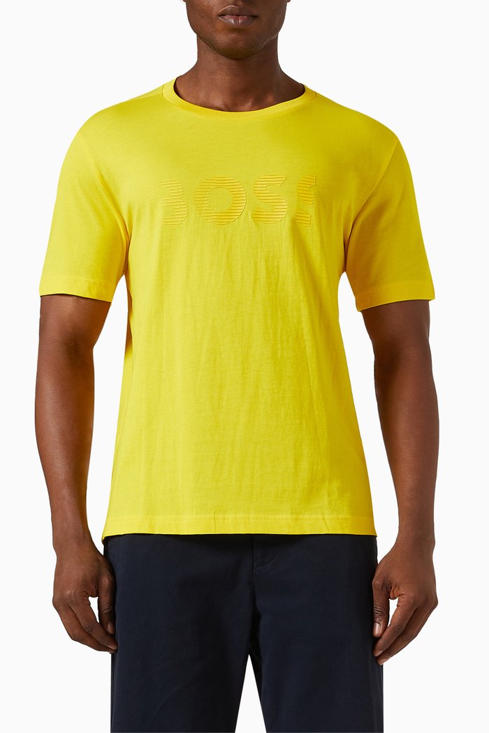 

Graphic Logo Print T-shirt in Cotton Jersey, Yellow