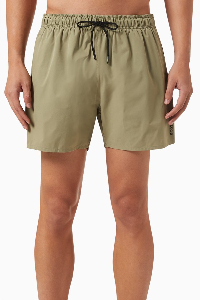 

Logo Swim Shorts in Recycled Fabric, Green