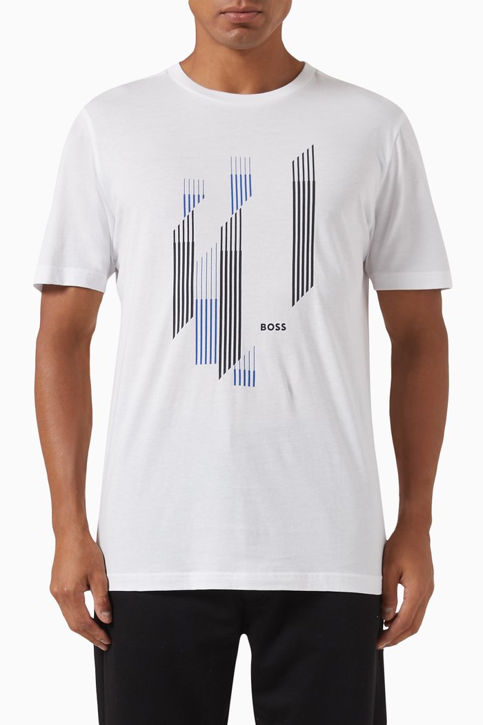 

Graphic Print T-shirt in Cotton Jersey, White