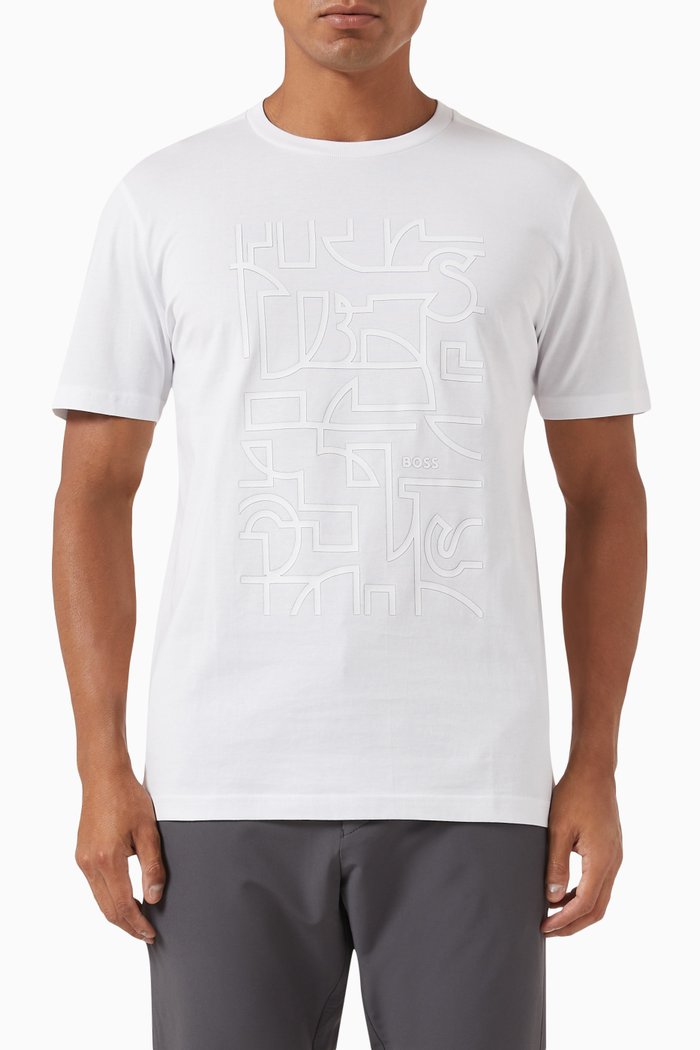 

Graphic Print T-shirt in Cotton Jersey, White