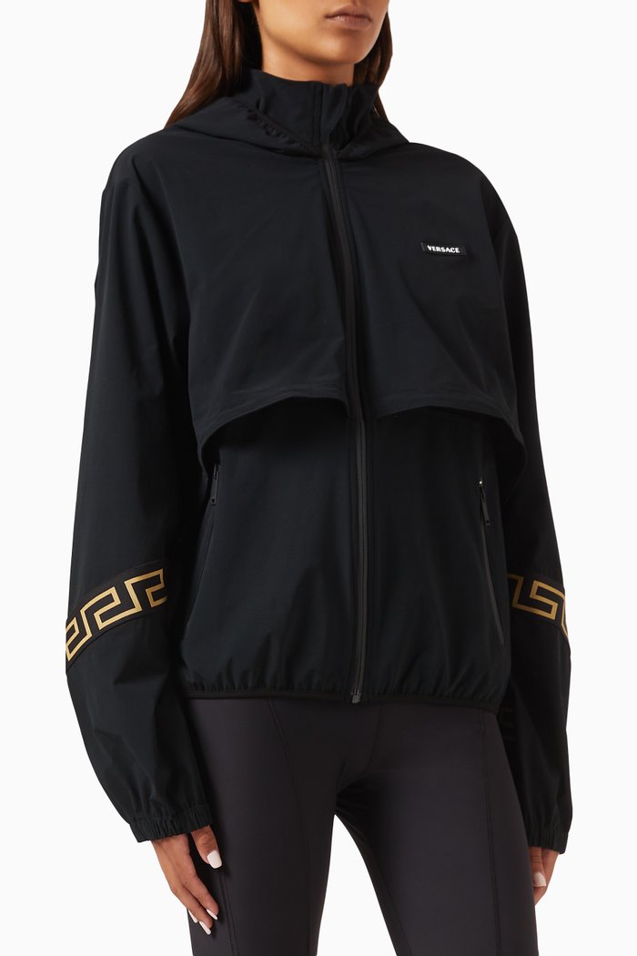 

Greca Hooded Jacket, Black