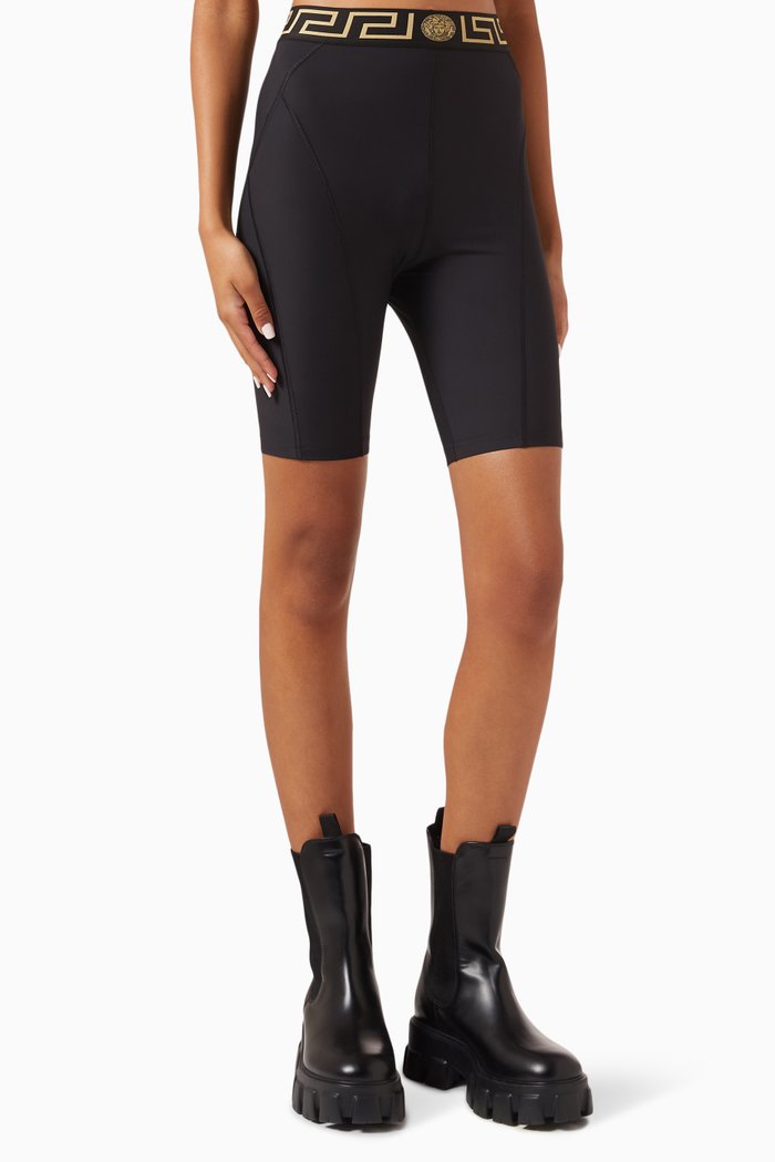 

Greca Bike Shorts in Matte-lycra, Black