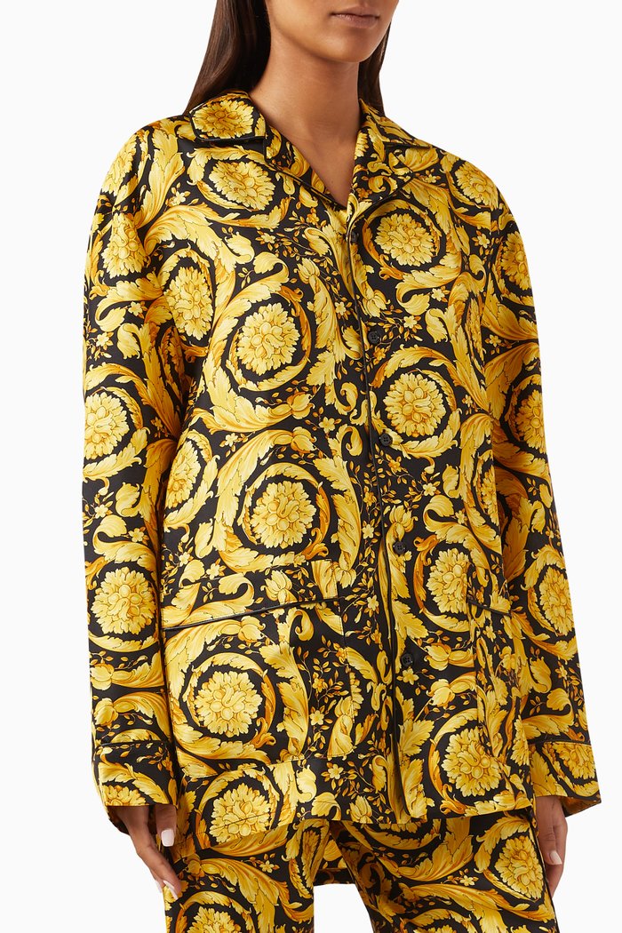 

Barocco-print Pyjama Shirt in Silk-twill, Multicolour