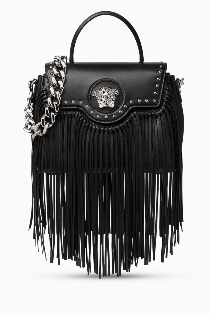 

Medium La Medusa Fringed Handbag in Leather, Multicolour
