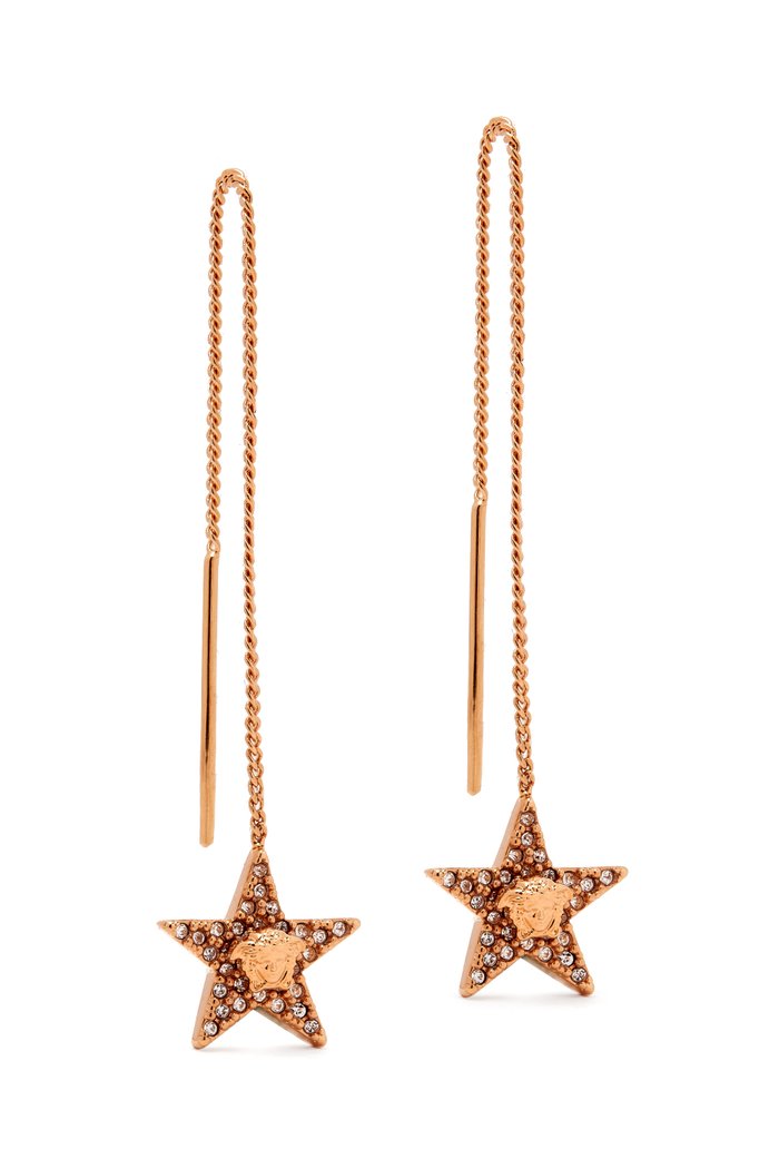 Medusa Star Hanging Earrings in Metal, Gold