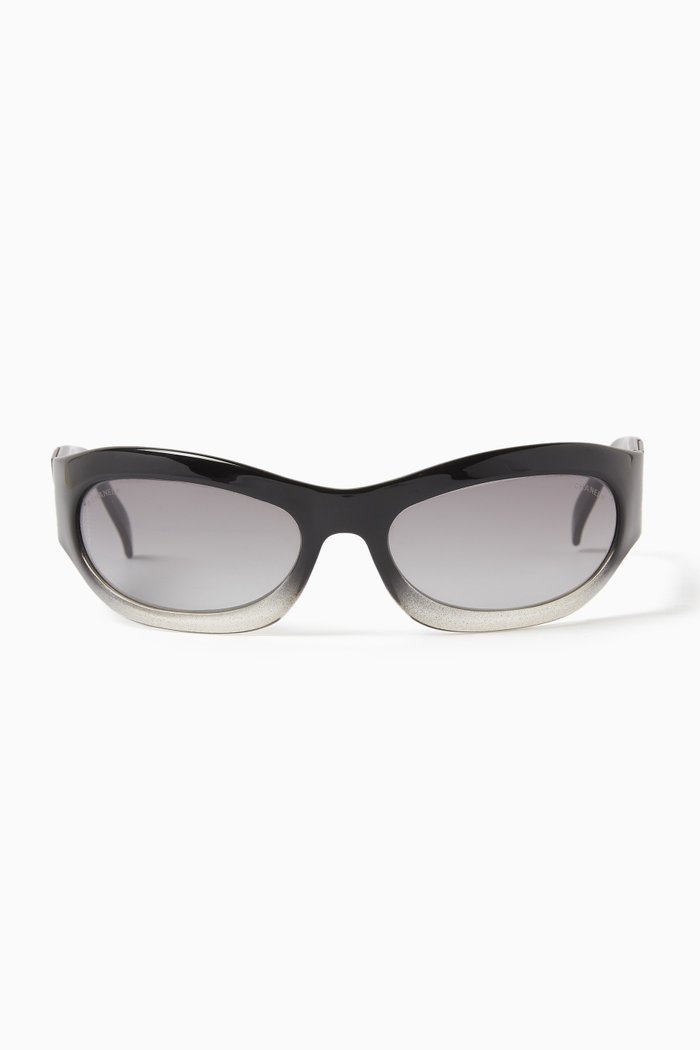 

CC Marble Sunglasses in Acetate, Black