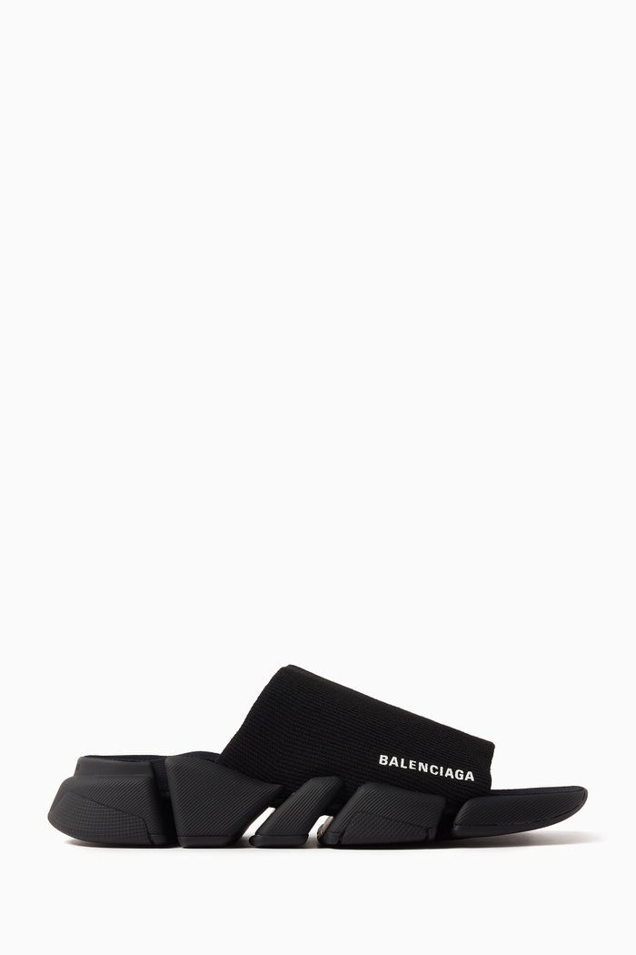 

Speed 2.0 Slide Sandals in Recycled Knit, Black