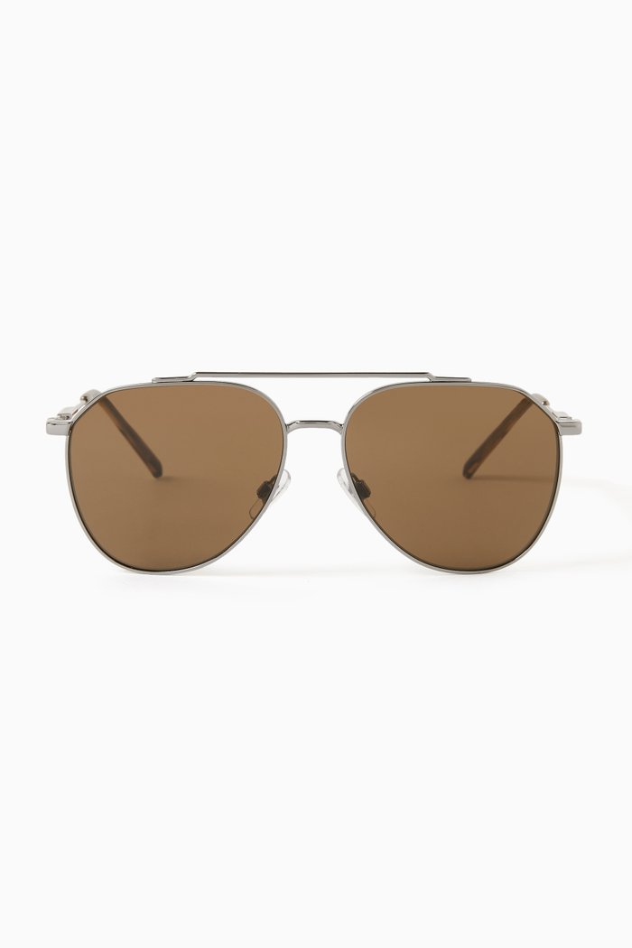 Pilot Sunglasses in Metal, Grey