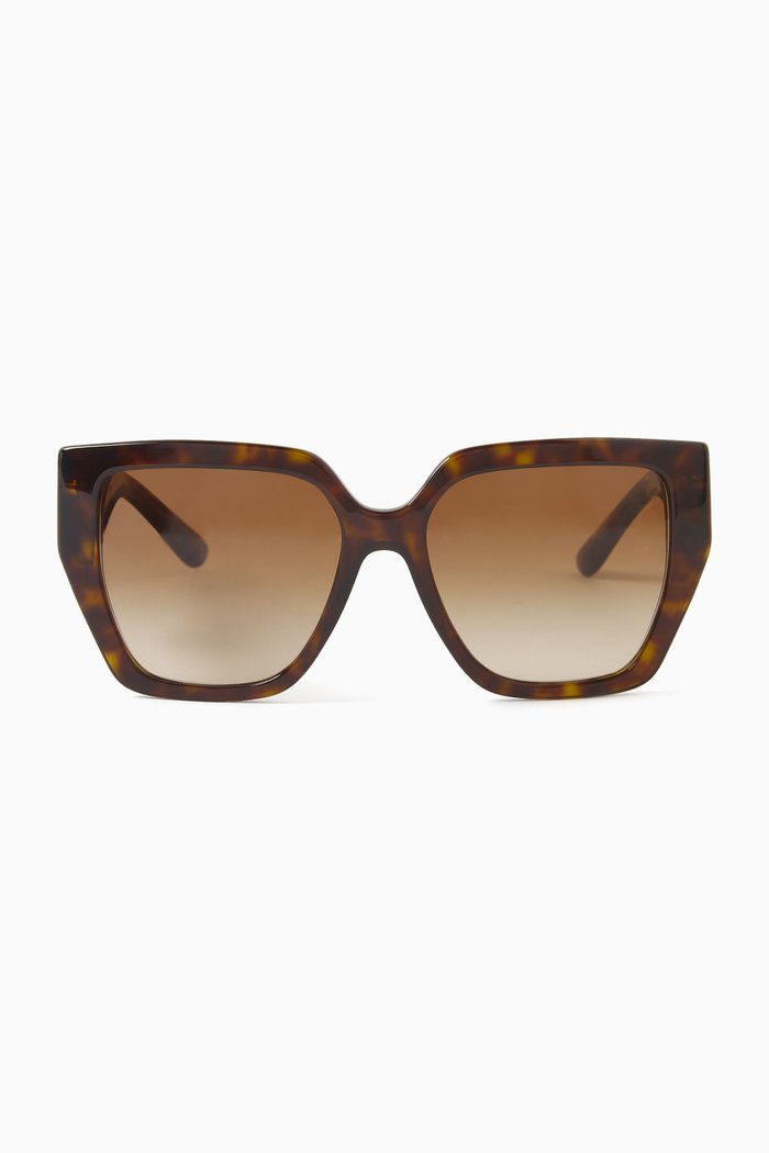 

DG Crossed Square Sunglasses in Acetate, Brown