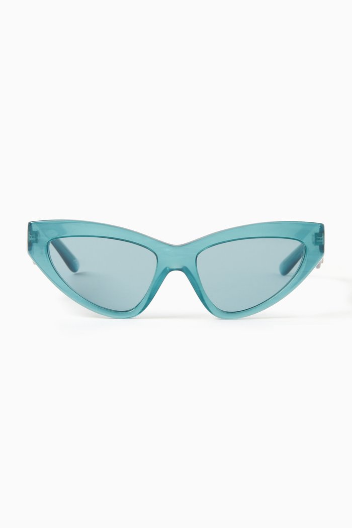 

Cat-eye Sunglasses in Acetate, Green