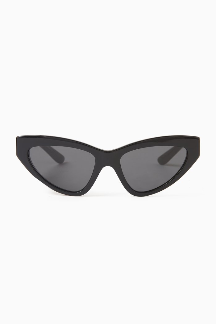 

Fleur Azure Cat-eye Sunglasses in Acetate, Black