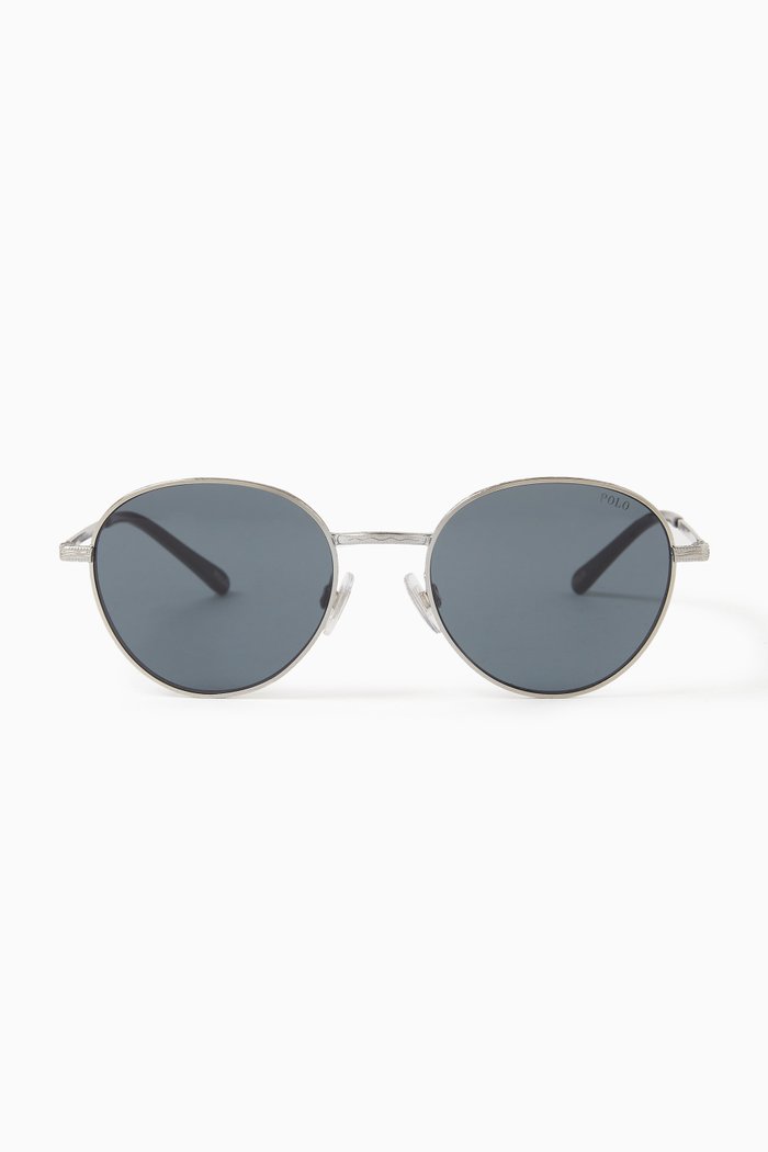 

Round Sunglasses in Metal, Silver