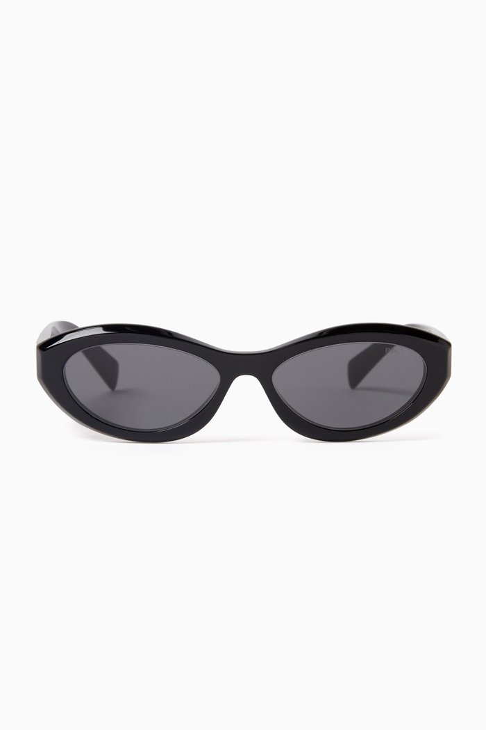 

Irregular Frame Sunglasses in Acetate, Black
