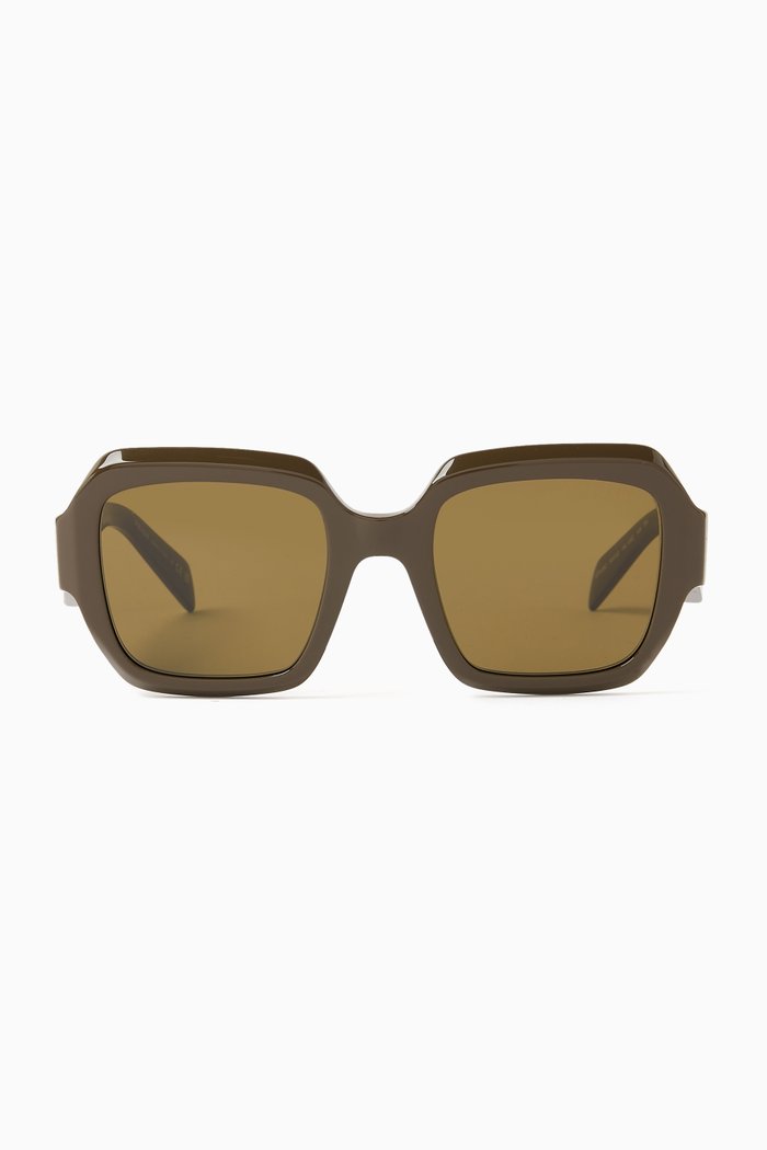 

Rectangle Sunglasses in Acetate, Brown