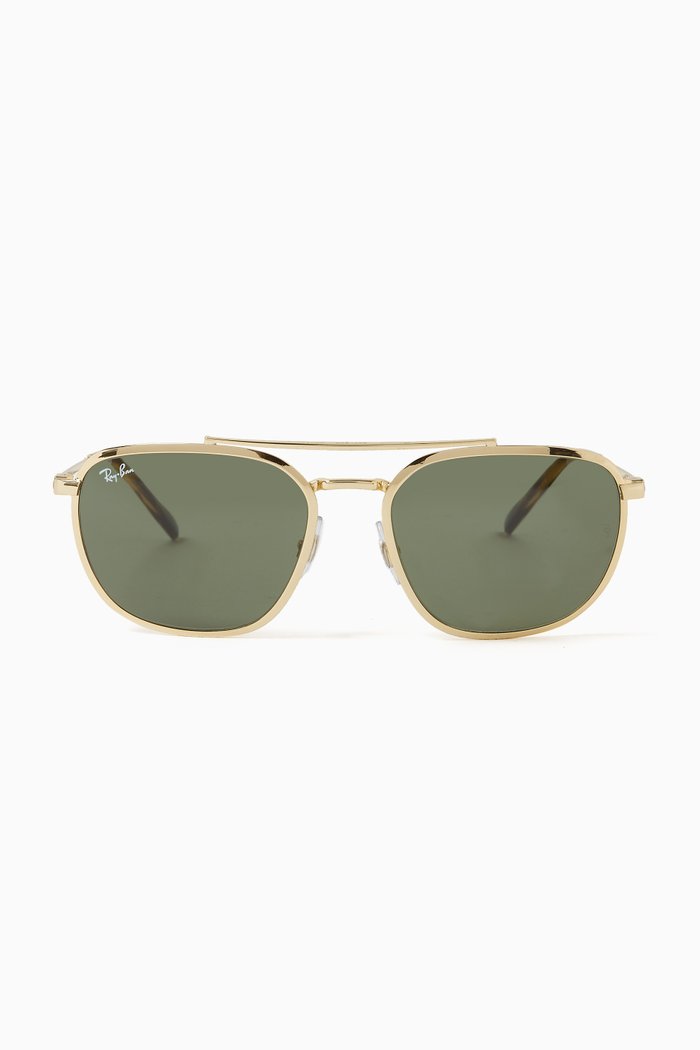 

RB3708 Round Sunglasses in Metal, Brown