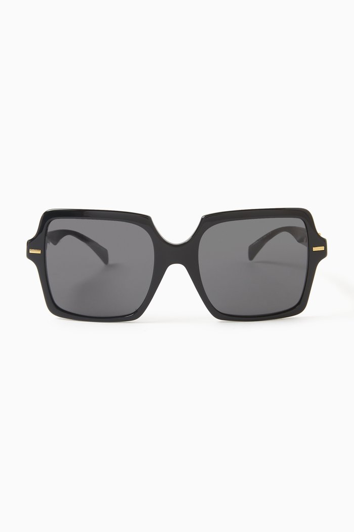 

Oversized Square Frame Sunglasses in Acetate, Black