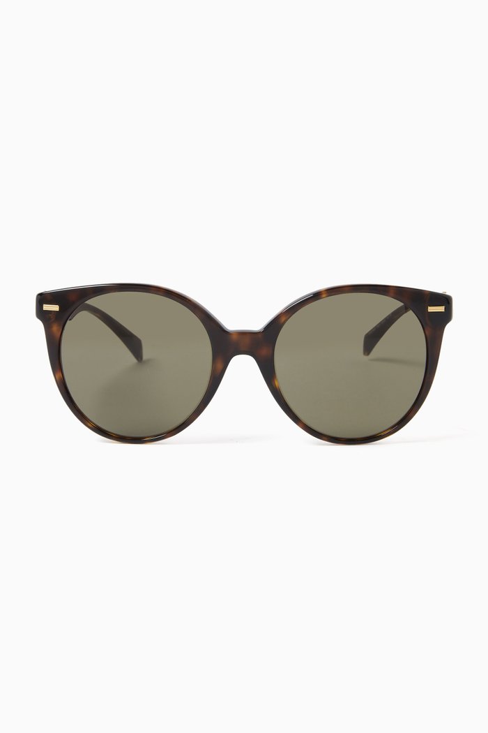 

Medallion Round Sunglasses in Acetate, Brown
