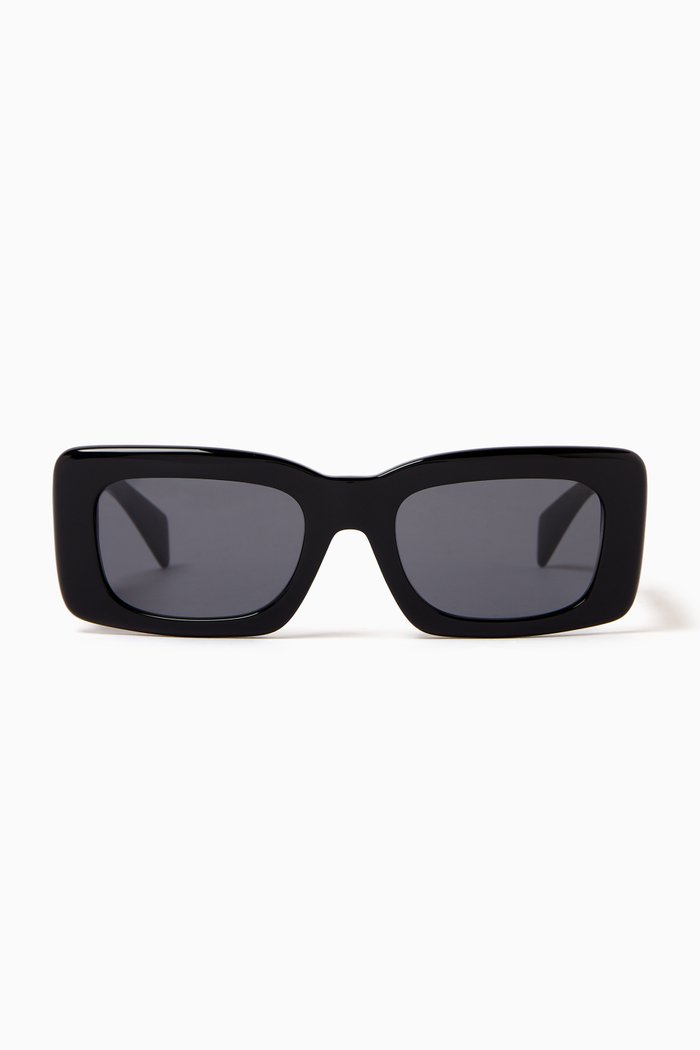 

Endless Greca Rectangle Sunglasses, Black