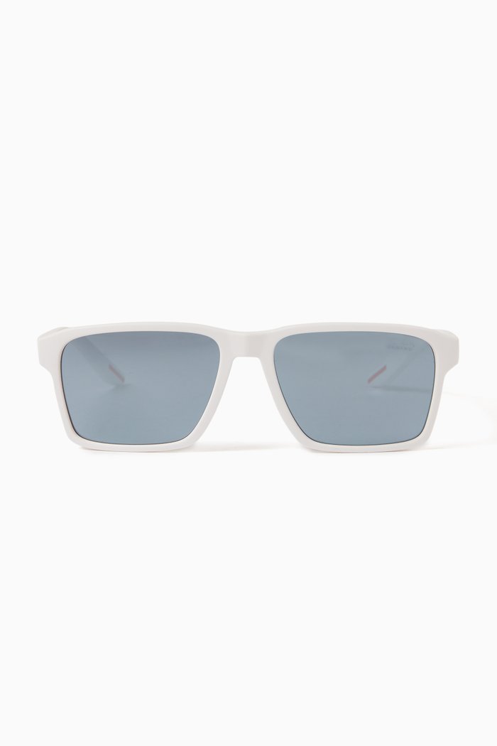 

Linea Rossa Rectangular Sunglasses in Rubber, White