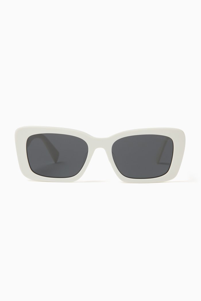 

Square Frame Sunglasses in Acetate, White